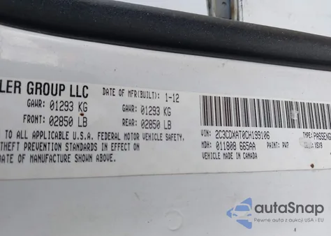 2012 Dodge Charger Police from USA, damaged, VIN 2C3CDXAT0CH199106